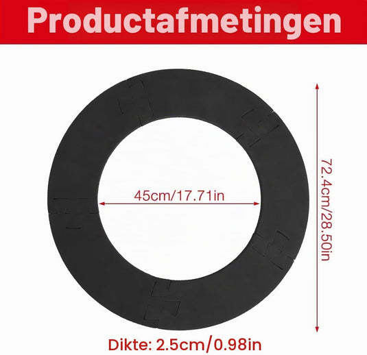 Dartbord opvangring 5-delig van EVA-schuim met 72 cm buitendiameter en 2,5 cm dikte – dartbeschermrand – dartwandbescherming - happygetfit.com