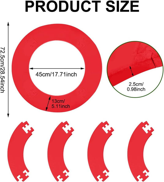 Dartbord opvangring 5-delig van EVA-schuim met 72 cm buitendiameter en 2,5 cm dikte – dartomranding – muurbescherming - happygetfit.com