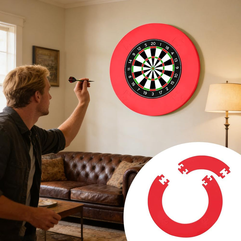 Laad afbeelding in Galerijviewer, Dartbord opvangring 5-delig van EVA-schuim met 72 cm buitendiameter en 2,5 cm dikte – dartomranding – muurbescherming - happygetfit.com
