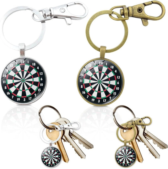 Dartbord sleutelhangers 2 stuks van zinklegering met mini dartschijf van 25 mm – dartgadgets – dartsouvenirs - happygetfit.com