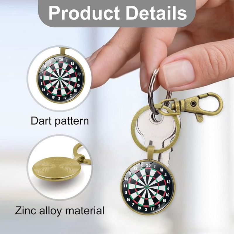 Laad afbeelding in Galerijviewer, Dartbord sleutelhangers 2 stuks van zinklegering met mini dartschijf van 25 mm – dartgadgets – dartsouvenirs - happygetfit.com
