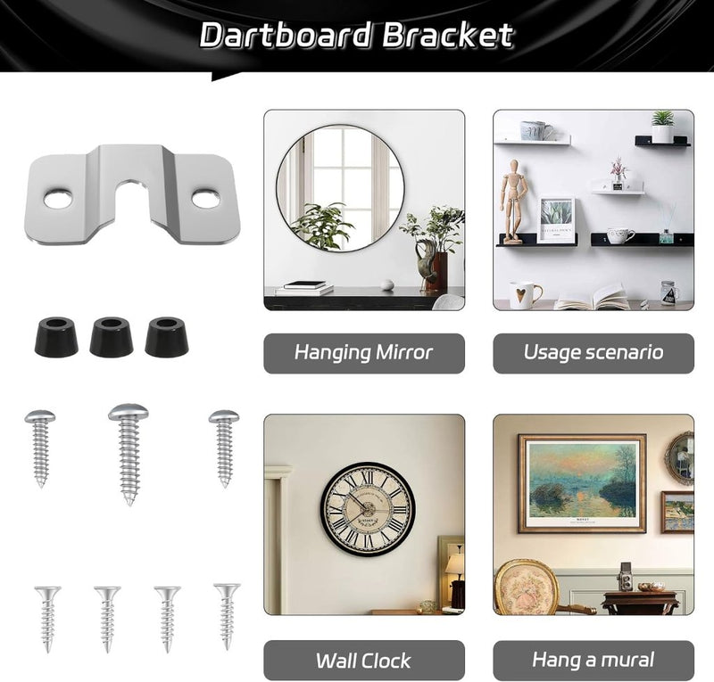 Laad afbeelding in Galerijviewer, Dartbord wandhouder van staal met verstelbare bevestigingsschroeven – dartbordbeugel – dartaccessoires - happygetfit.com
