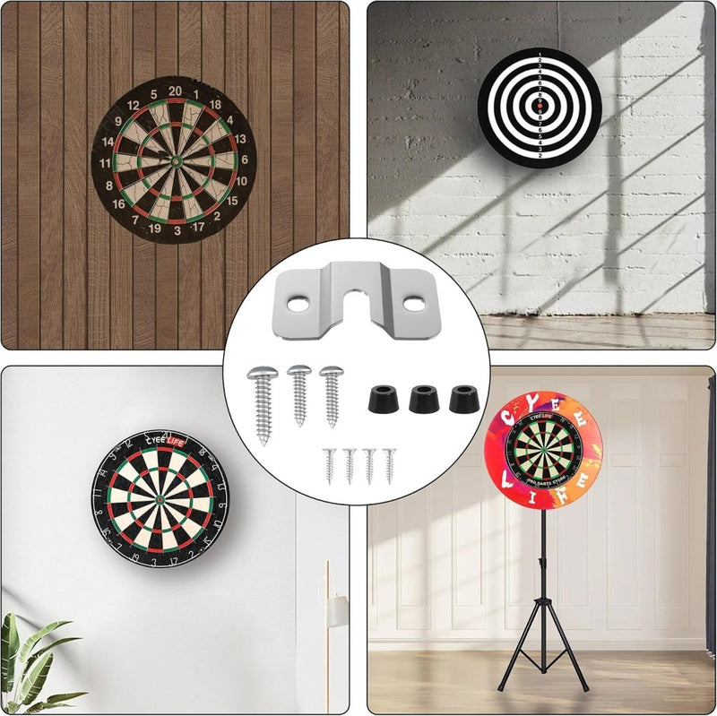 Laad afbeelding in Galerijviewer, Dartbord wandhouder van staal met verstelbare bevestigingsschroeven – dartbordbeugel – dartaccessoires - happygetfit.com
