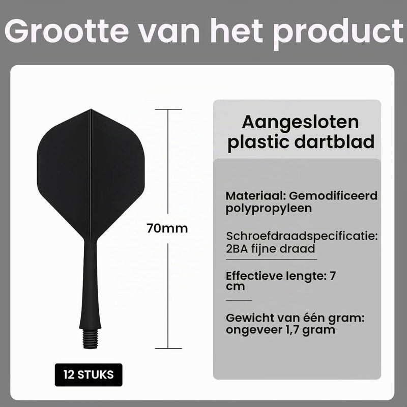 Bild im Galerie-Viewer laden, Dartflights met shafts 12 stuks 75 mm van stevig kunststof met 2BA schroefdraad – dartvleugels – dartonderdelen - happygetfit.com
