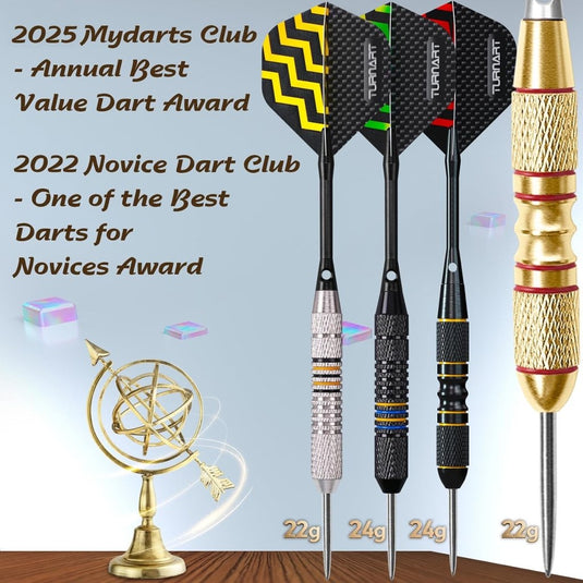 Dartpijlen Darts Staal Darts Set 9 Stks 24 Gram Metalen Tip Darts Professionele Staal Darts 18 Aluminium Schachten 27 Vluchten 20 O'Ring Darts Tool Darts Gift Case - happygetfit.com