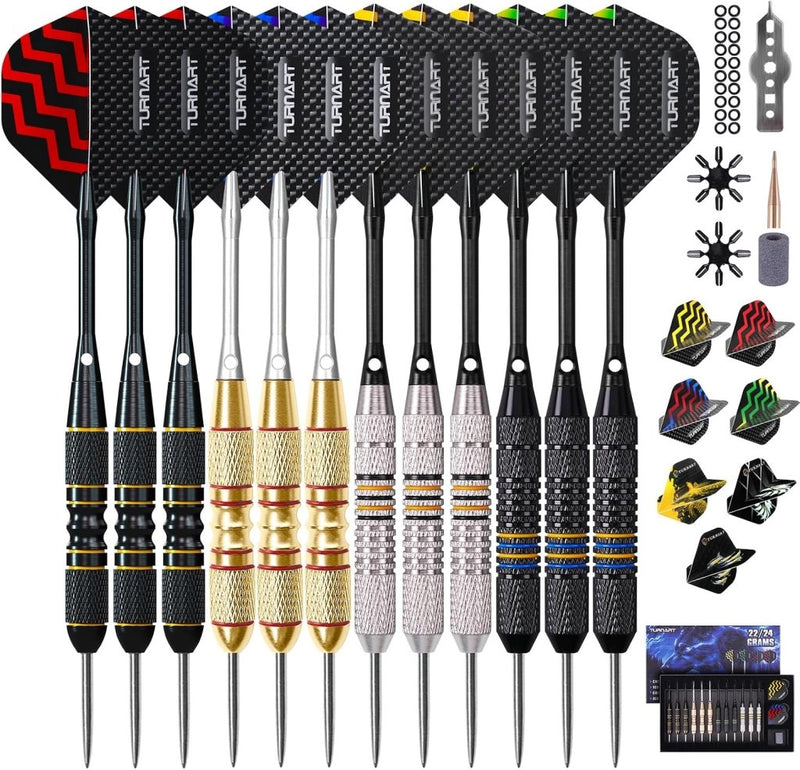 Load image into Gallery viewer, Dartpijlen Darts Staal Darts Set 9 Stks 24 Gram Metalen Tip Darts Professionele Staal Darts 18 Aluminium Schachten 27 Vluchten 20 O'Ring Darts Tool Darts Gift Case - happygetfit.com
