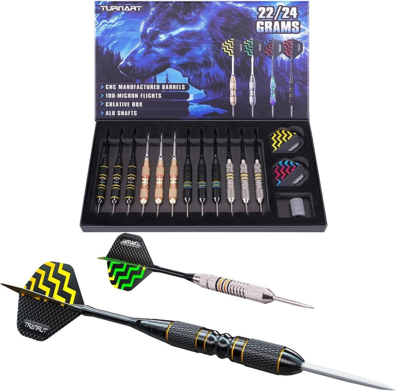 Load image into Gallery viewer, Dartpijlen Darts Staal Darts Set 9 Stks 24 Gram Metalen Tip Darts Professionele Staal Darts 18 Aluminium Schachten 27 Vluchten 20 O'Ring Darts Tool Darts Gift Case - happygetfit.com
