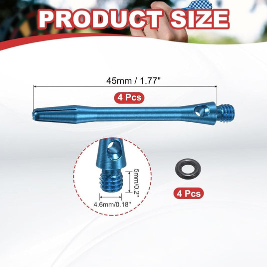 Dartschachten 4 stuks 45 mm van aluminium geel met 2BA schroefdraad – dart shafts – dart accessoires - happygetfit.com