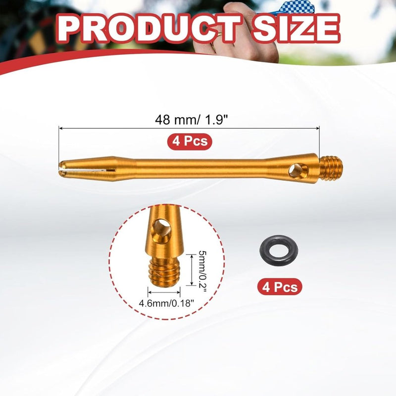 Laden Sie das Bild in Galerie -Viewer, Dartschachten 4 stuks 45 mm van aluminium geel met 2BA schroefdraad – dart shafts – dart accessoires - happygetfit.com

