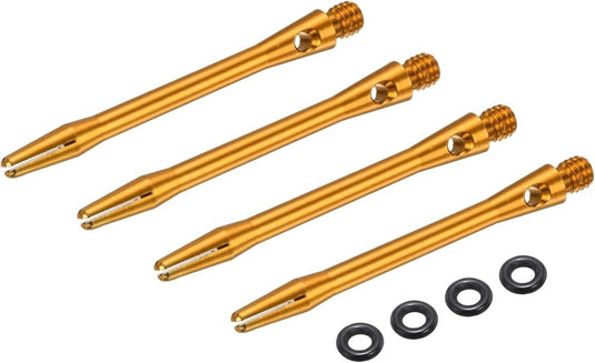 Dartschachten 4 stuks 45 mm van aluminium geel met 2BA schroefdraad – dart shafts – dart accessoires - happygetfit.com