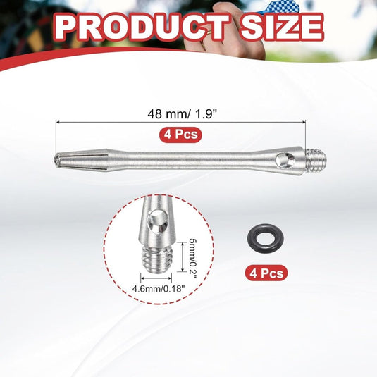 Dartschachten 4 stuks 45 mm van aluminium geel met 2BA schroefdraad – dart shafts – dart accessoires - happygetfit.com