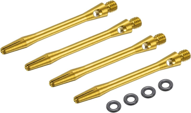 Laden Sie das Bild in Galerie -Viewer, Dartschachten 4 stuks 45 mm van aluminium geel met 2BA schroefdraad – dart shafts – dart accessoires - happygetfit.com
