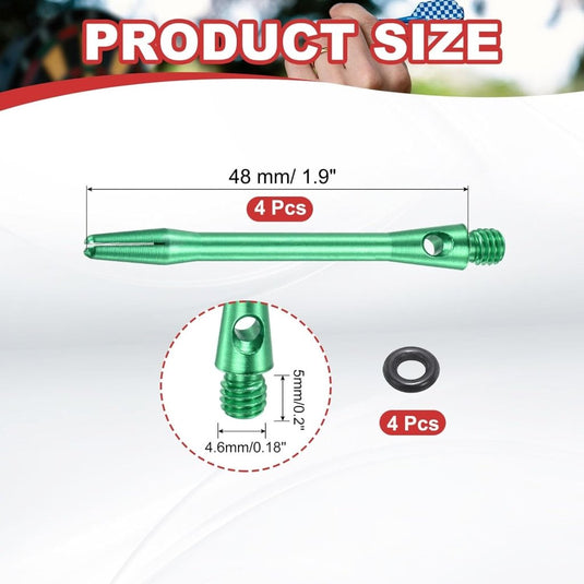 Dartschachten 4 stuks 45 mm van aluminium geel met 2BA schroefdraad – dart shafts – dart accessoires - happygetfit.com