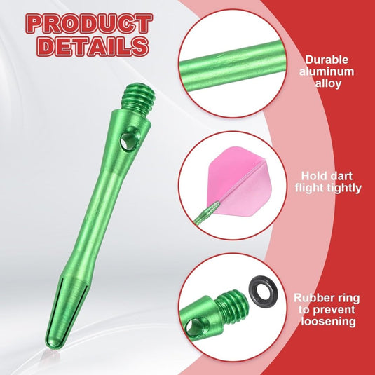 Dartschachten 4 stuks 45 mm van aluminium geel met 2BA schroefdraad – dart shafts – dart accessoires - happygetfit.com