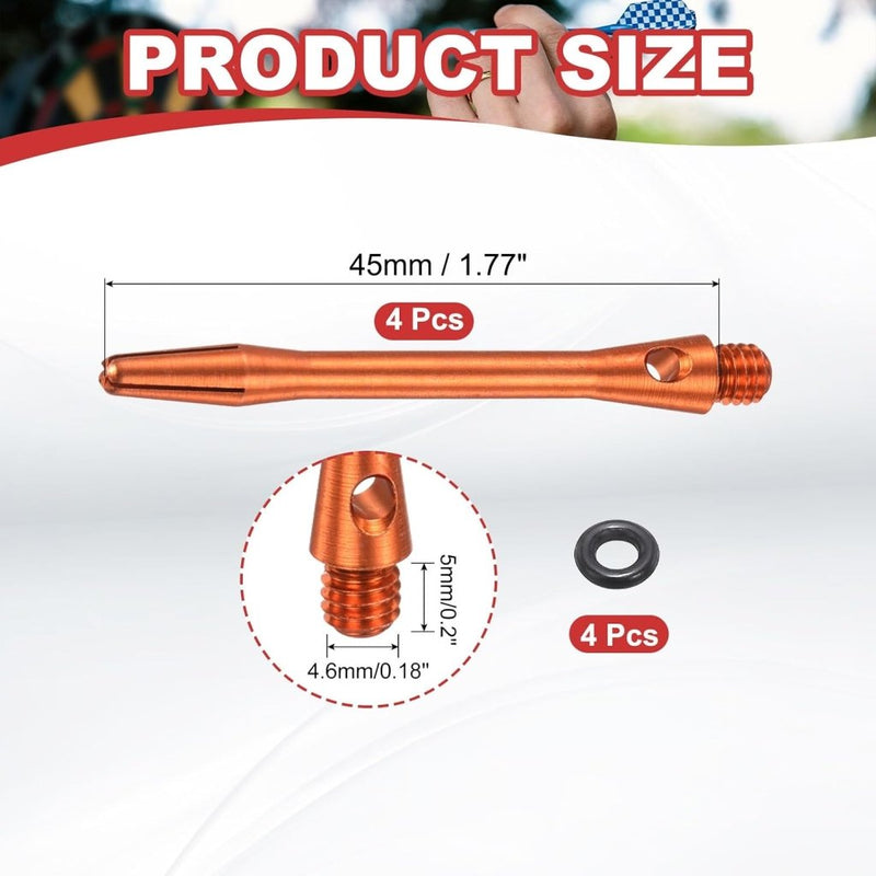 Laden Sie das Bild in Galerie -Viewer, Dartschachten 4 stuks 45 mm van aluminium geel met 2BA schroefdraad – dart shafts – dart accessoires - happygetfit.com

