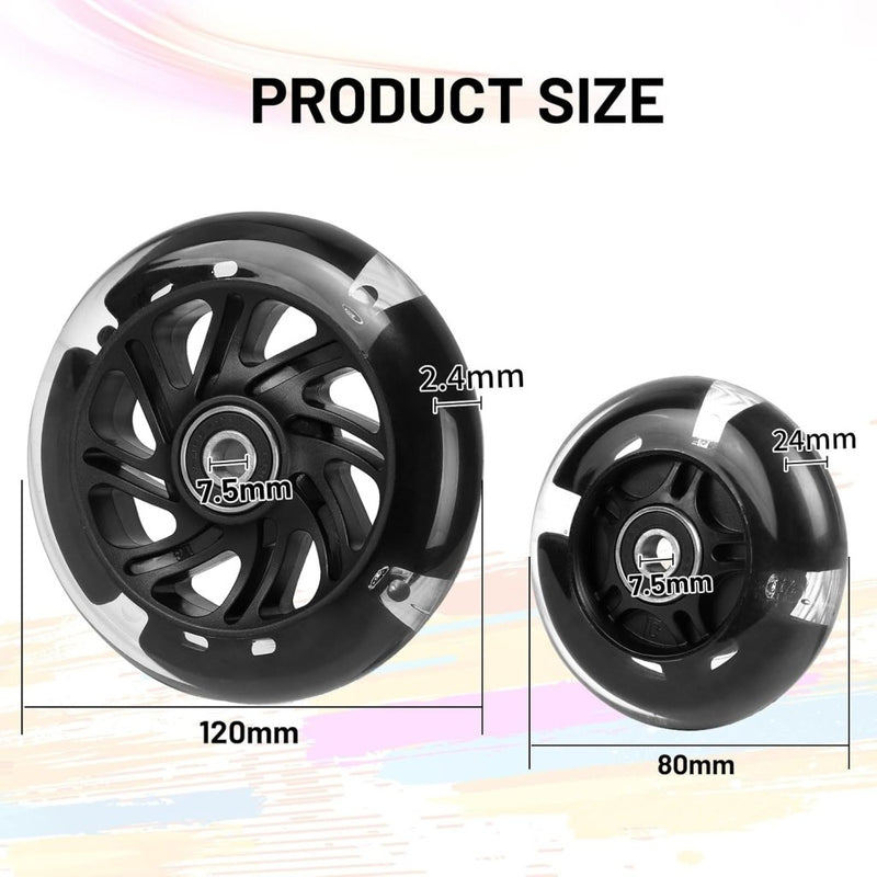 Laden Sie das Bild in Galerie -Viewer, DBREAKS Lichtgevende stuntstep, wielen met ledverlichting, 100 mm, ABEC, 9 kogellagers, hardheid 88A, geschikt voor alle scooters (zwart) - happygetfit.com
