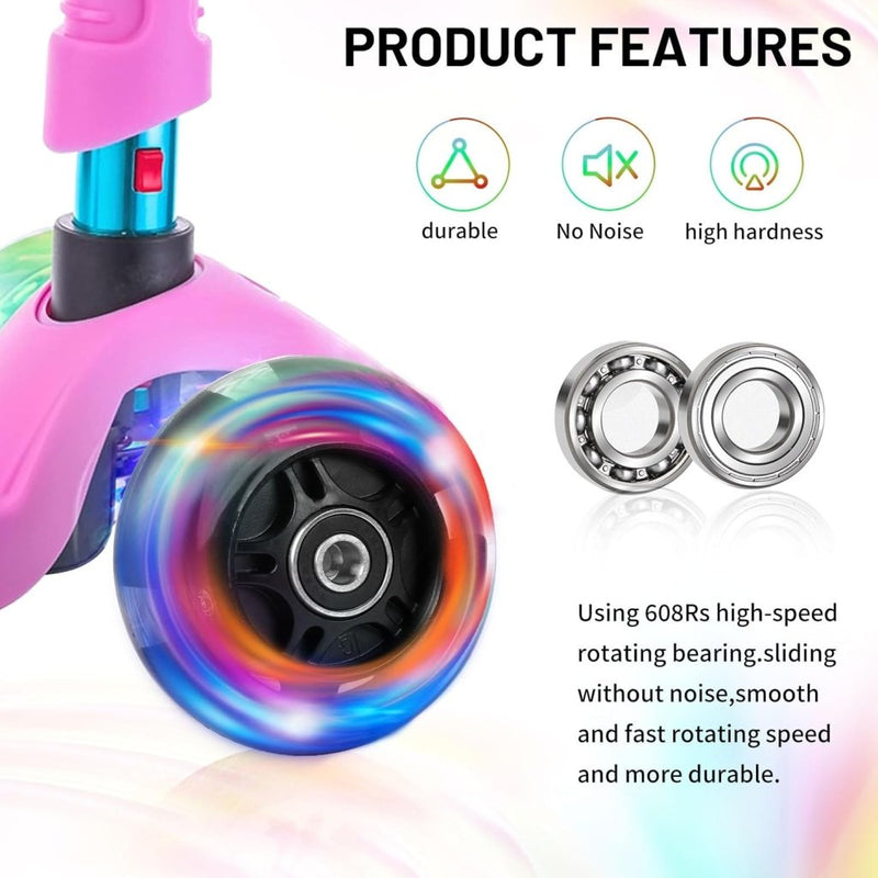Laden Sie das Bild in Galerie -Viewer, DBREAKS Lichtgevende stuntstep, wielen met ledverlichting, 100 mm, ABEC, 9 kogellagers, hardheid 88A, geschikt voor alle scooters (zwart) - happygetfit.com
