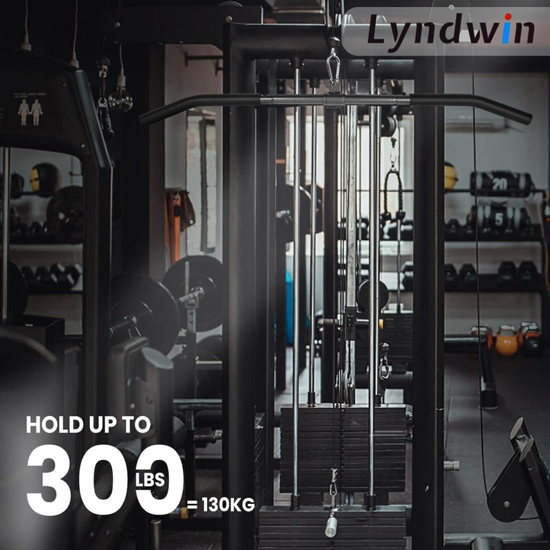Load image into Gallery viewer, Detachable LAT Pull Down Bar with Full Wrapped Rotating LAT Bar, Cable Machine Pull Down Bar Attachment, Triceps Biceps Pulldown bar for Home Gym (39in) - happygetfit.com
