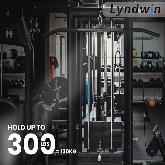 Detachable LAT Pull Down Bar with Full Wrapped Rotating LAT Bar, Cable Machine Pull Down Bar Attachment, Triceps Biceps Pulldown bar for Home Gym (39in) - happygetfit.com
