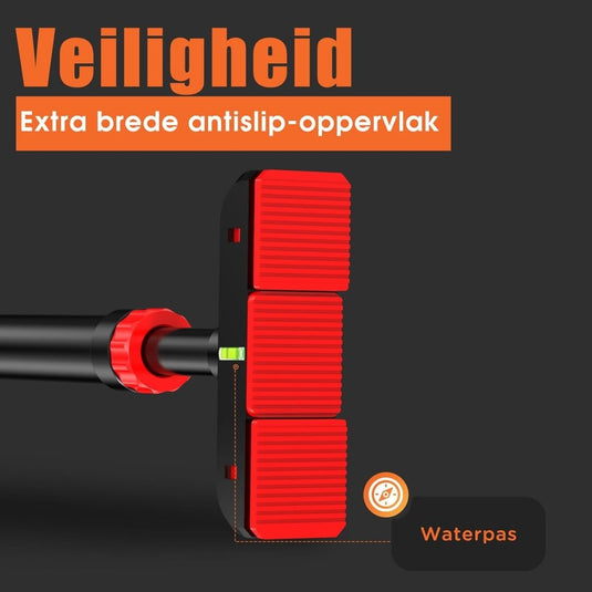 DH FitLife Optrekstang, deurkozijn zonder schroeven, pull-up bar voor deur om in te draaien, deurrek voor krachttraining, rekstang voor deur 72-92 cm, met waterpas - happygetfit.com