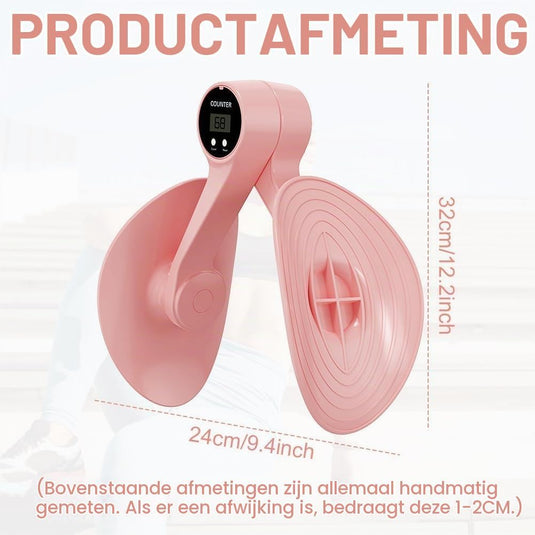 Dijbeentrainer met elektronische teller en 360 graden draaibare steunen voor benen billen en bekkenbodem – heuptrainer – beentraining - happygetfit.com