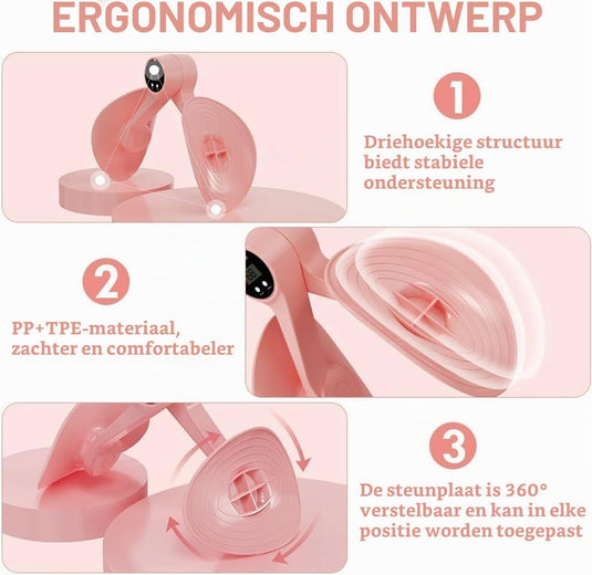 Dijbeentrainer met elektronische teller en 360 graden draaibare steunen voor benen billen en bekkenbodem – heuptrainer – beentraining - happygetfit.com