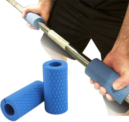 Dikke haltergrepen siliconen set van 2 blauw - happygetfit.com