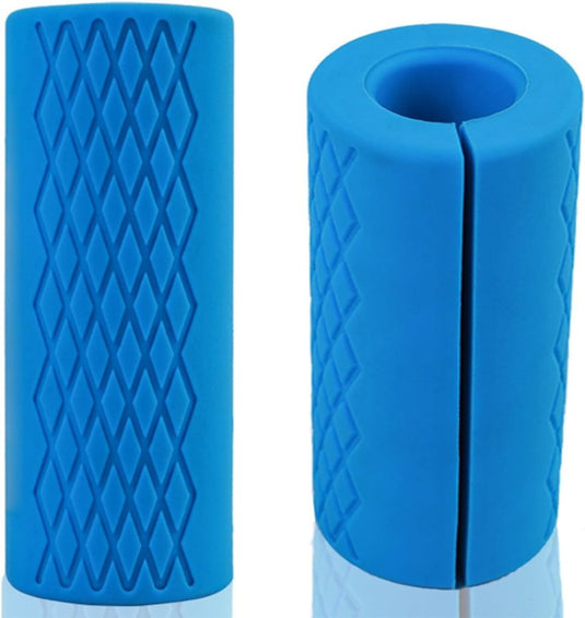 Dikke haltergrepen siliconen set van 2 blauw - happygetfit.com