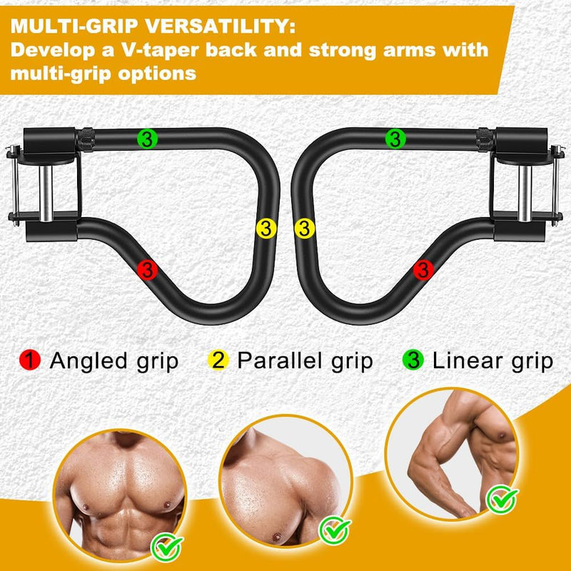 Załaduj obraz do przeglądarki galerii, Dip bar bevestiging 2 stuks voor power rack met multi-grip – dip handles – fitness accessoire - happygetfit.com
