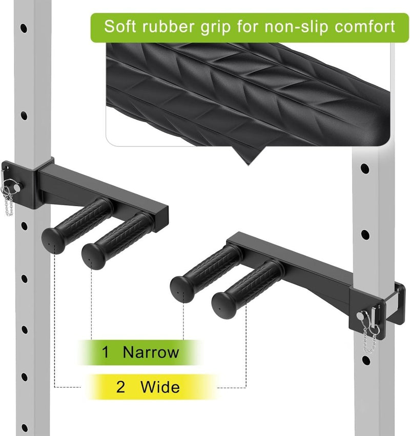 Załaduj obraz do przeglądarki galerii, Dip bar bevestiging voor 5x5 cm power rack tot 227 kg – dip handles – fitness accessoire - happygetfit.com
