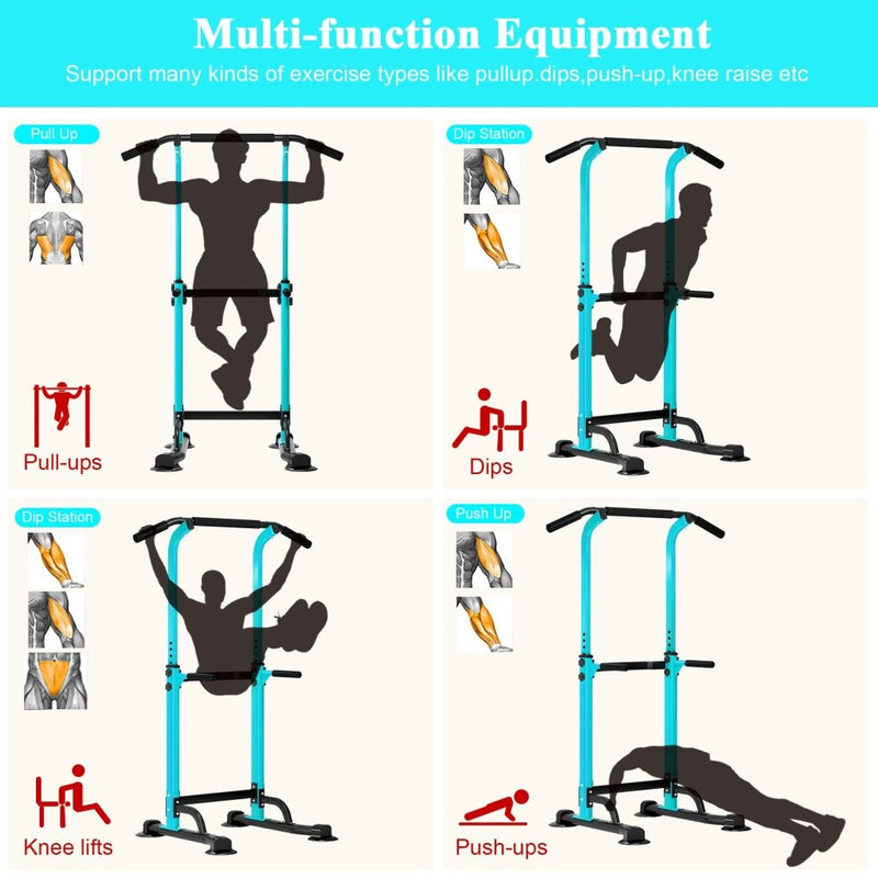 Load image into Gallery viewer, DlandHome Power Tower Pull Up Dip Station Multi-Function Fitness Equipment for Strength Training Adjustable Height Dip Stand for Home Gym - happygetfit.com
