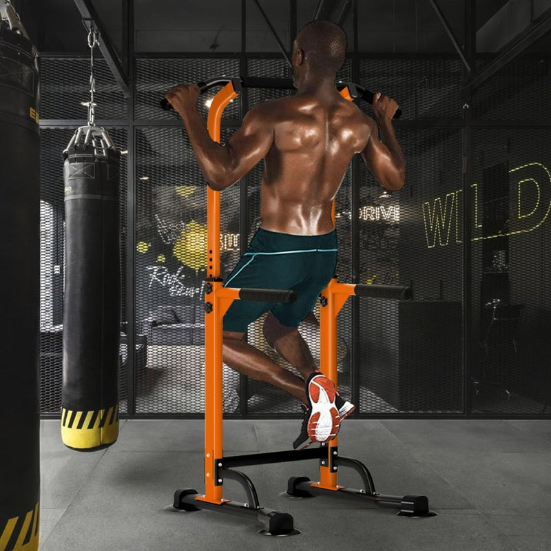 Load image into Gallery viewer, DlandHome Power Tower Pull Up Dip Station Multi-Function Fitness Equipment for Strength Training Adjustable Height Dip Stand for Home Gym - happygetfit.com
