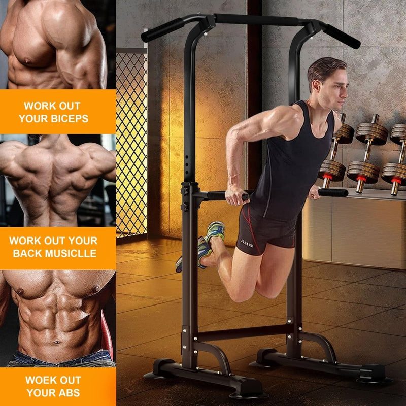 Load image into Gallery viewer, DlandHome Power Tower Pull Up Dip Station Multi-Function Fitness Equipment for Strength Training Adjustable Height Dip Stand for Home Gym - happygetfit.com
