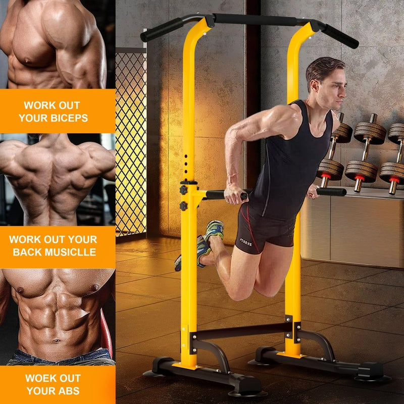 Load image into Gallery viewer, DlandHome Power Tower Pull Up Dip Station Multi-Function Fitness Equipment for Strength Training Adjustable Height Dip Stand for Home Gym - happygetfit.com
