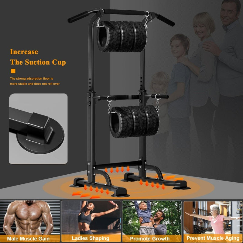 Load image into Gallery viewer, DlandHome Power Tower Pull Up Dip Station Multi-Function Fitness Equipment for Strength Training Adjustable Height Dip Stand for Home Gym - happygetfit.com

