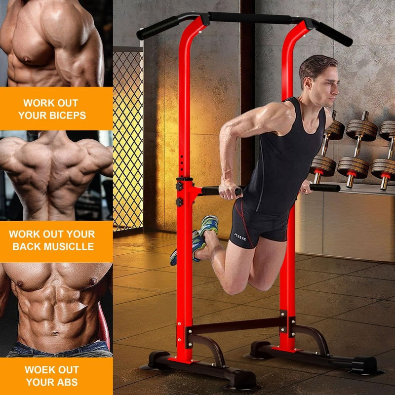 Load image into Gallery viewer, DlandHome Power Tower Pull Up Dip Station Multi-Function Fitness Equipment for Strength Training Adjustable Height Dip Stand for Home Gym - happygetfit.com
