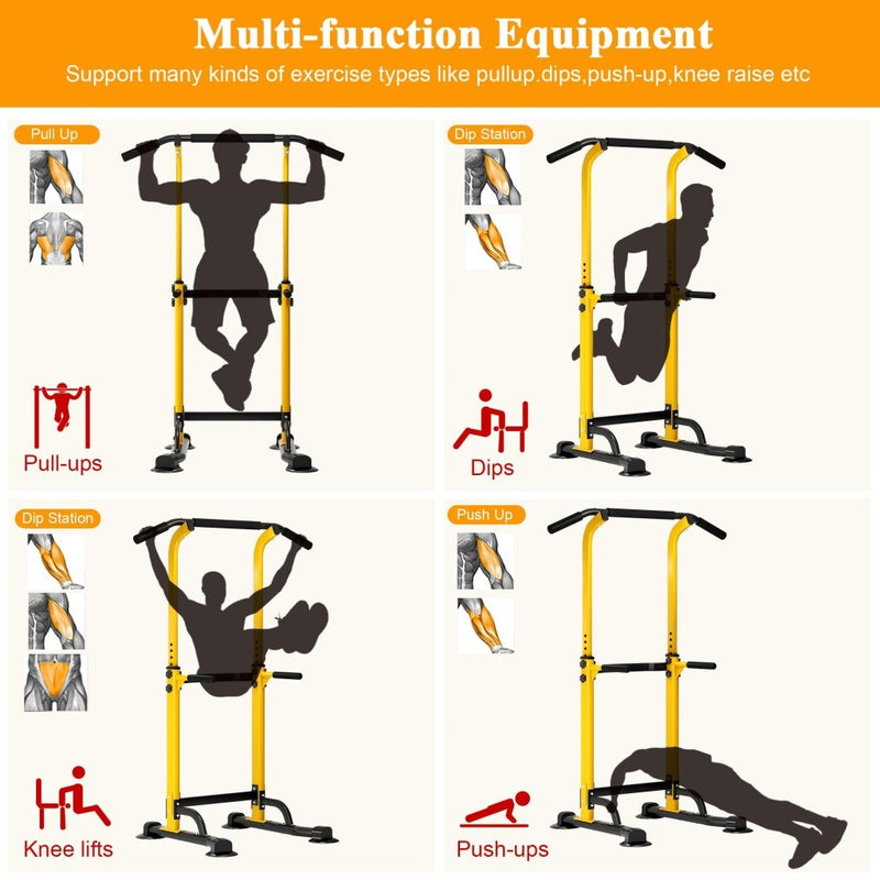 Load image into Gallery viewer, DlandHome Power Tower Pull Up Dip Station Multi-Function Fitness Equipment for Strength Training Adjustable Height Dip Stand for Home Gym - happygetfit.com
