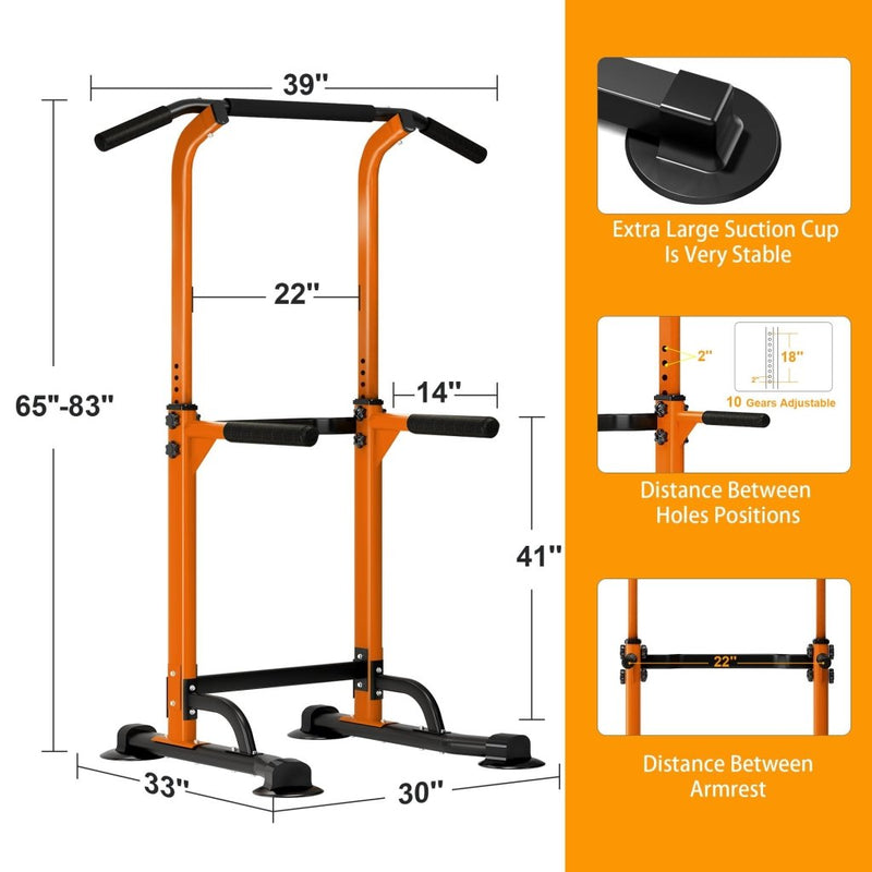 Load image into Gallery viewer, DlandHome Power Tower Pull Up Dip Station Multi-Function Fitness Equipment for Strength Training Adjustable Height Dip Stand for Home Gym - happygetfit.com

