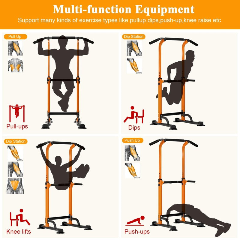 Load image into Gallery viewer, DlandHome Power Tower Pull Up Dip Station Multi-Function Fitness Equipment for Strength Training Adjustable Height Dip Stand for Home Gym - happygetfit.com

