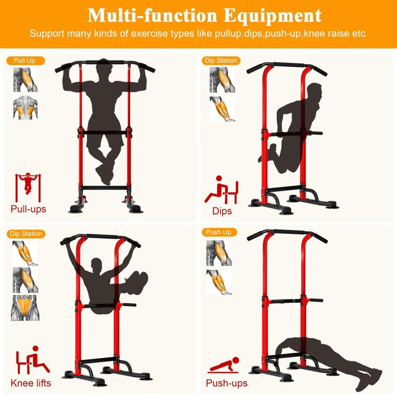 Load image into Gallery viewer, DlandHome Power Tower Pull Up Dip Station Multi-Function Fitness Equipment for Strength Training Adjustable Height Dip Stand for Home Gym - happygetfit.com

