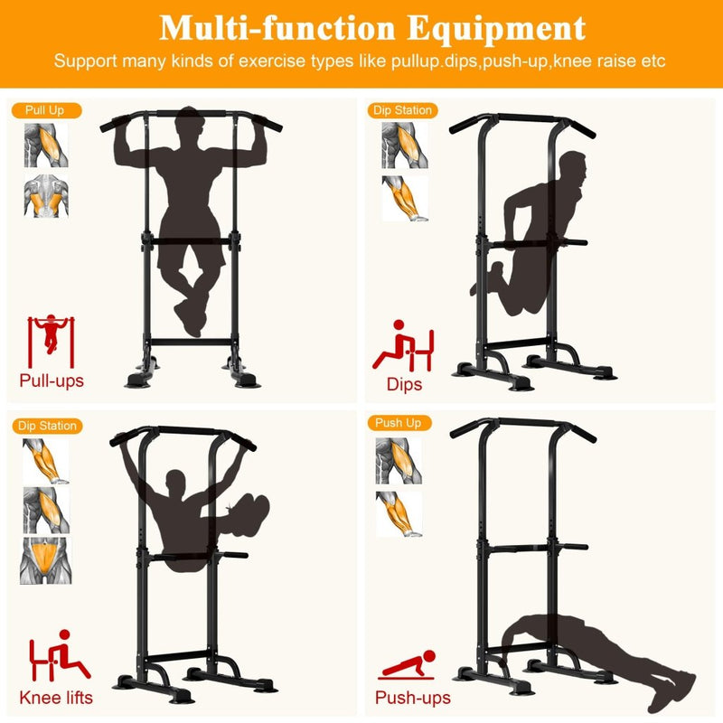 Load image into Gallery viewer, DlandHome Power Tower Pull Up Dip Station Multi-Function Fitness Equipment for Strength Training Adjustable Height Dip Stand for Home Gym - happygetfit.com
