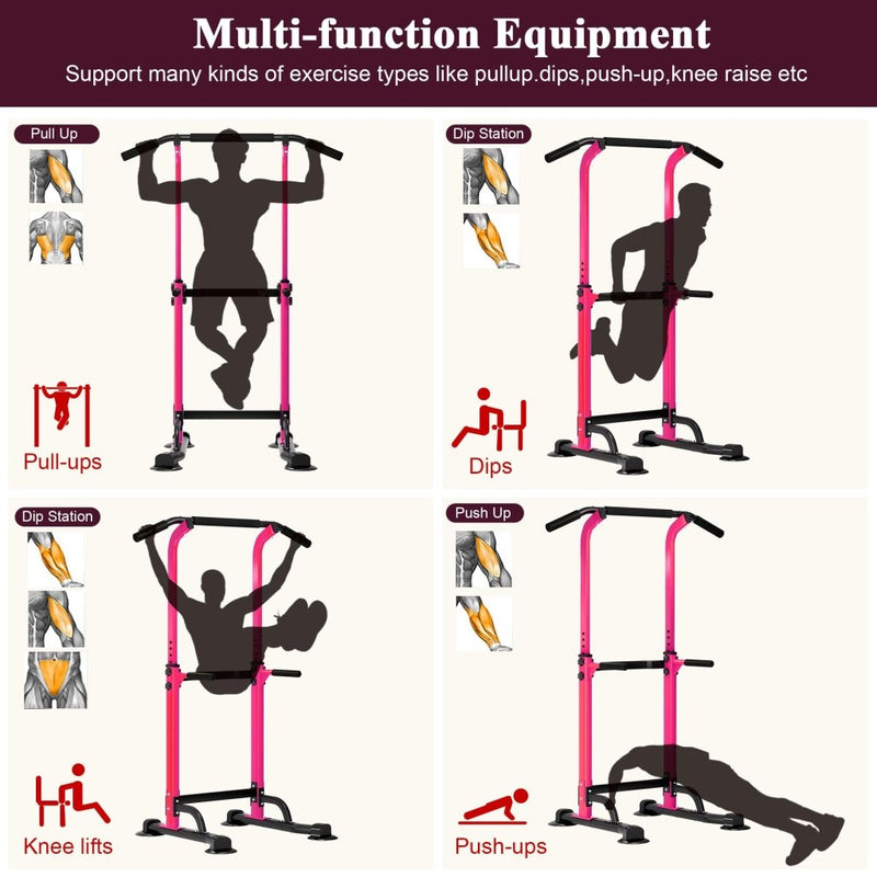 Load image into Gallery viewer, DlandHome Power Tower Pull Up Dip Station Multi-Function Fitness Equipment for Strength Training Adjustable Height Dip Stand for Home Gym - happygetfit.com
