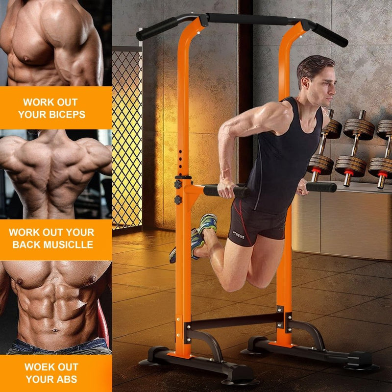 Load image into Gallery viewer, DlandHome Power Tower Pull Up Dip Station Multi-Function Fitness Equipment for Strength Training Adjustable Height Dip Stand for Home Gym - happygetfit.com
