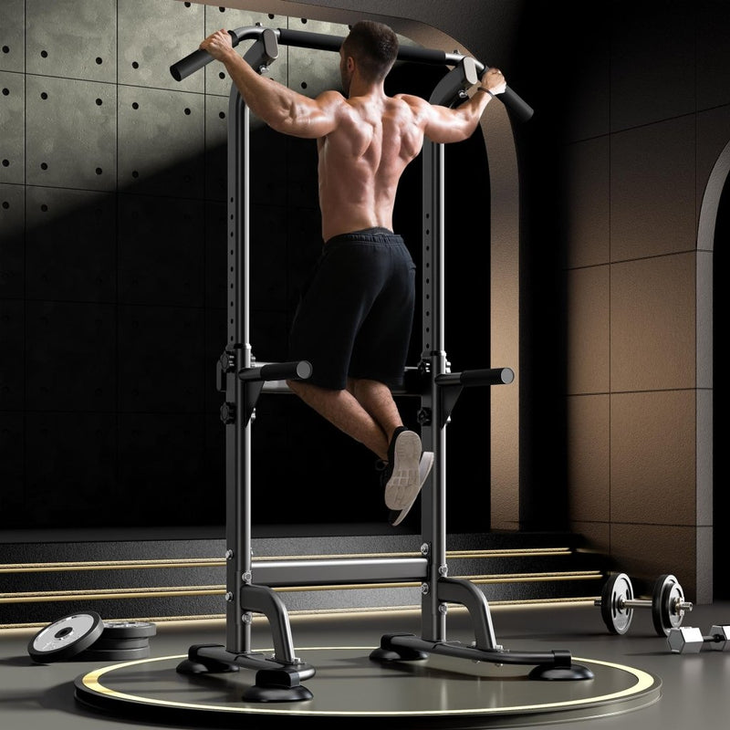 Load image into Gallery viewer, DlandHome Power Tower Pull Up Dip Station Multi-Function Fitness Equipment for Strength Training Adjustable Height Dip Stand for Home Gym - happygetfit.com
