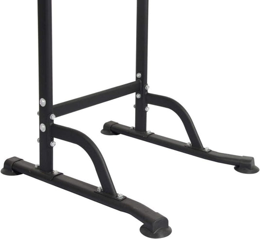 DlandHome Romeinse stoel voor krachttraining, verstelbaar, dips tractie, optrekstang op voet, tractiestation, buikdips, armleuningen, fitness, zwart - happygetfit.com
