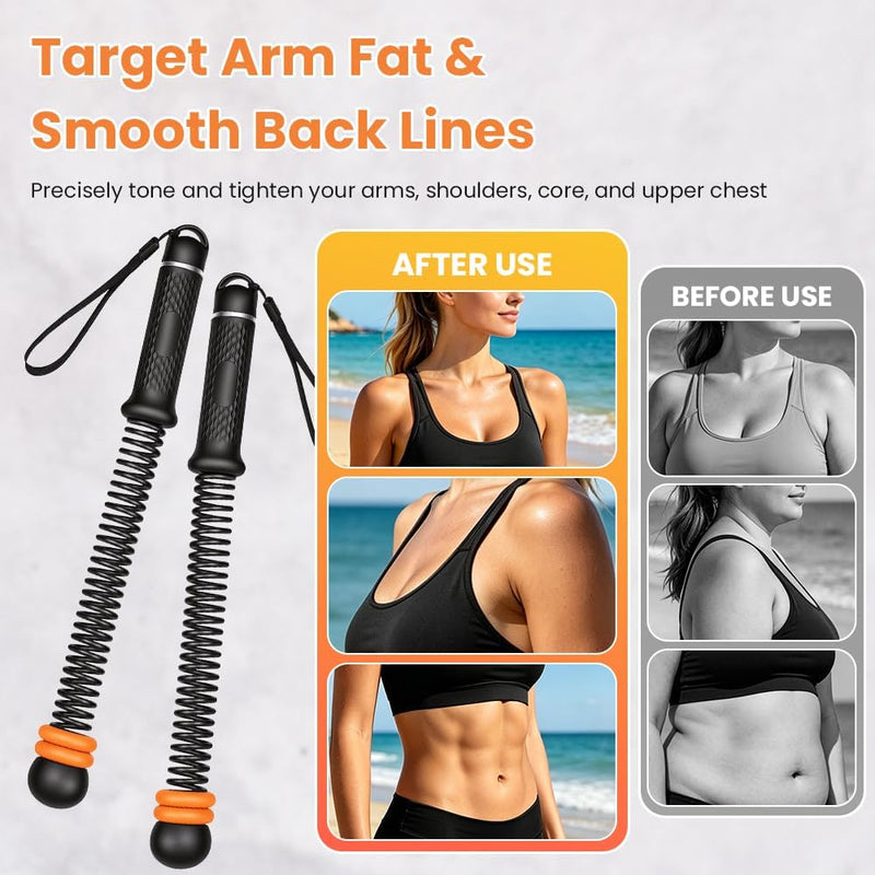 Bild im Galerie-Viewer laden, Draadloze battle ropes 2 stuks van 43 cm met verstelbare gewichten en antislip handgrepen – HIIT training – fitnessapparatuur - happygetfit.com
