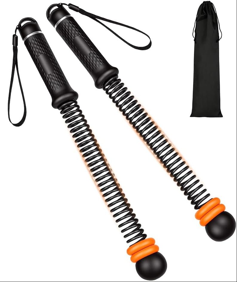 Bild im Galerie-Viewer laden, Draadloze battle ropes 2 stuks van 43 cm met verstelbare gewichten en antislip handgrepen – HIIT training – fitnessapparatuur - happygetfit.com
