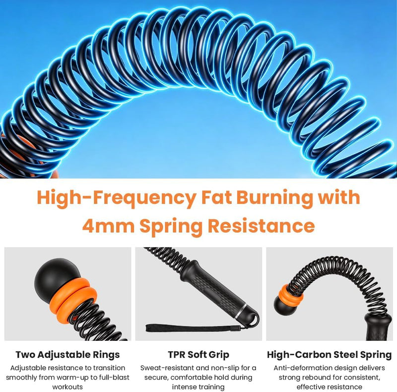 Bild im Galerie-Viewer laden, Draadloze battle ropes 2 stuks van 43 cm met verstelbare gewichten en antislip handgrepen – HIIT training – fitnessapparatuur - happygetfit.com
