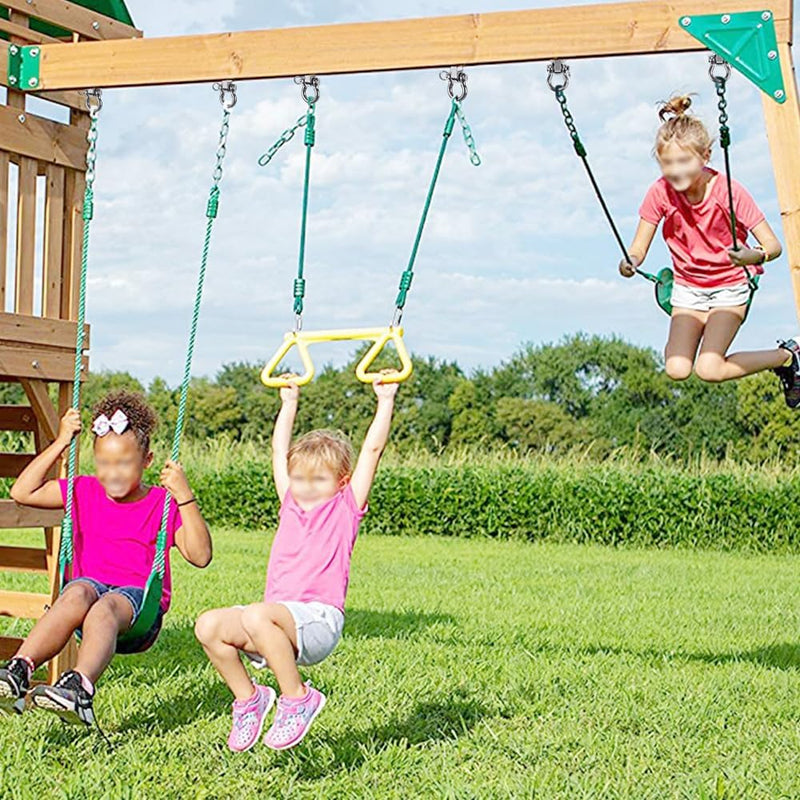 Laad afbeelding in Galerijviewer, Draaibare schommelhaken 4 stuks 12,7 cm van RVS met kogellagers voor houten balken – ophangschroeven – hangmatbevestiging - happygetfit.com
