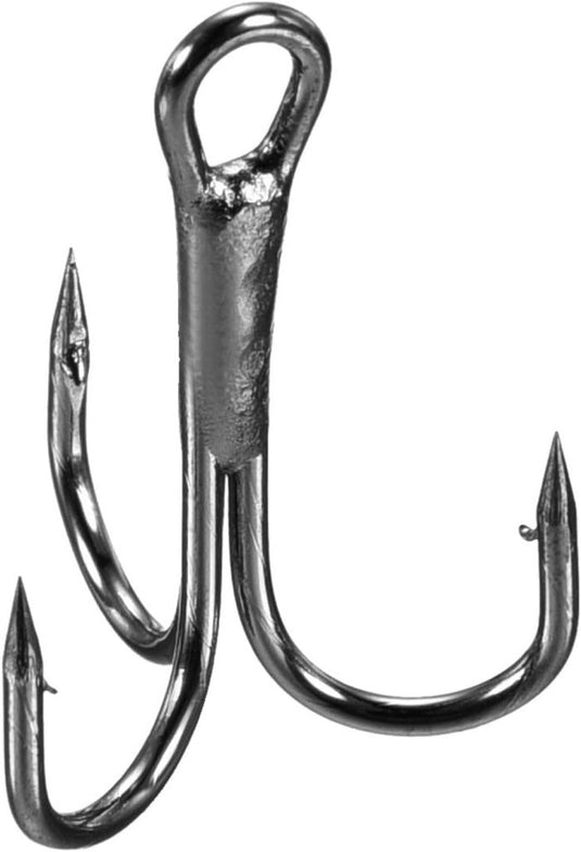 Dreggen 10 stuks maat 1/0 van koolstofstaal zwart – drievoudige vishaken – visaccessoires - happygetfit.com